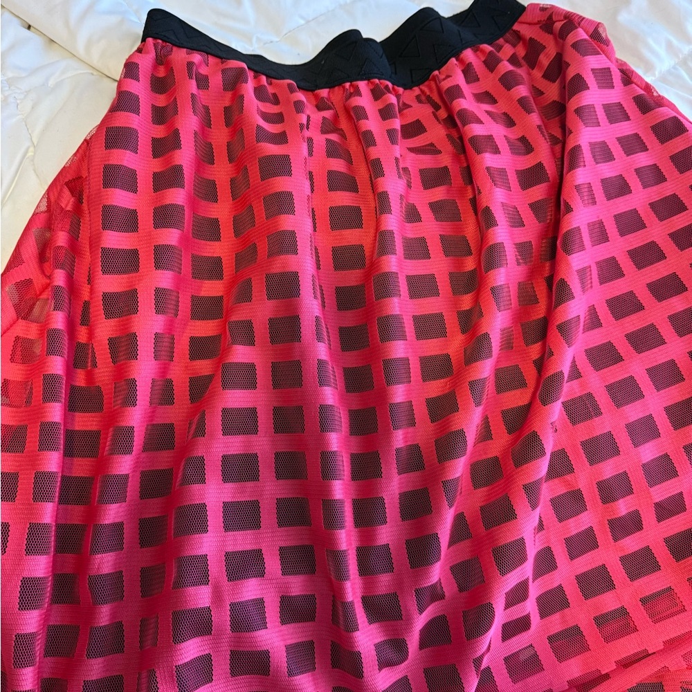 LuLaRoe Red and Black Checkered Lola Skirt